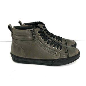 John Varvatos men’s leather hi top shoes sneakers side zip lace up size 7